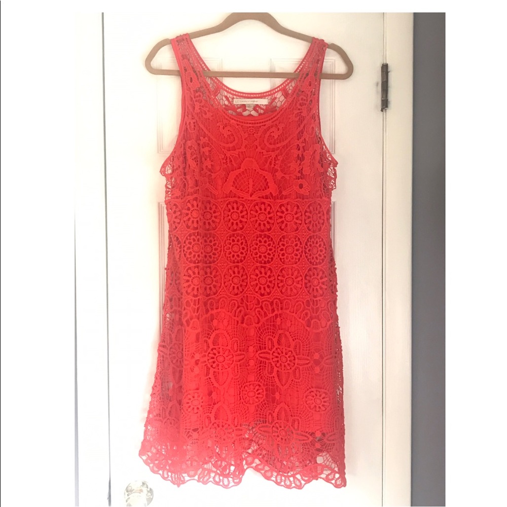 Orange Lace dress (slip underneath)